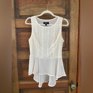 Mossimo Supply Co. Cream Lace Sleeveless Blouse
